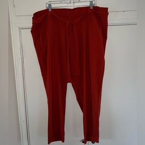 PLUS Burnt Orange Straight Leg Trouser with Removable Tie Sash